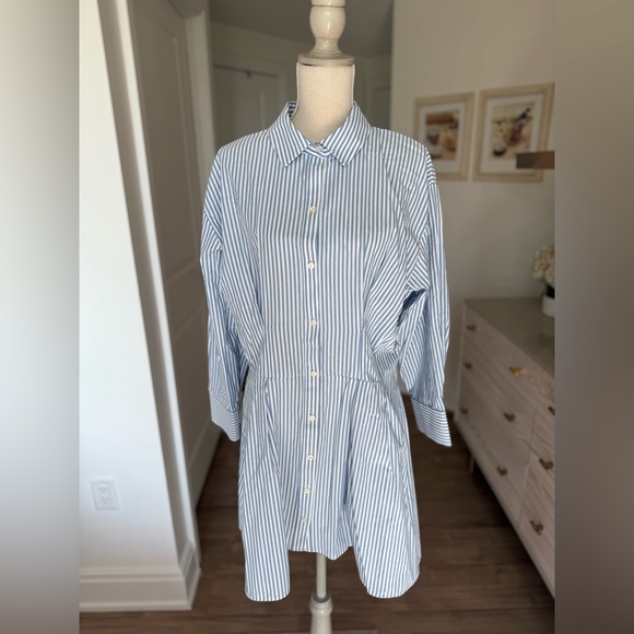 Abercrombie & Fitch Dresses & Skirts - Abercrombie & Fitch Blue and White Casual Button Down Shirt